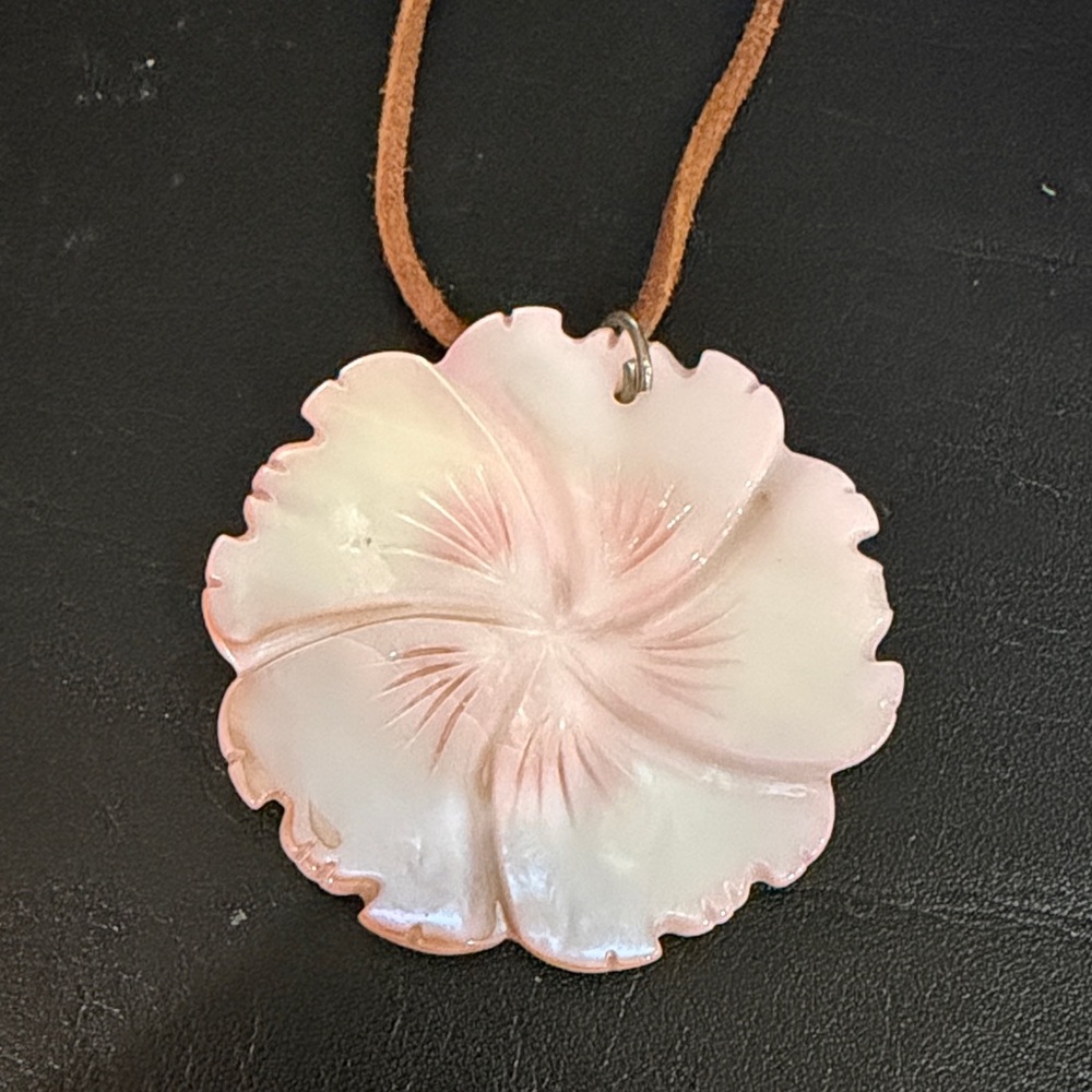 Pink and Cream Floral Pendant Necklace